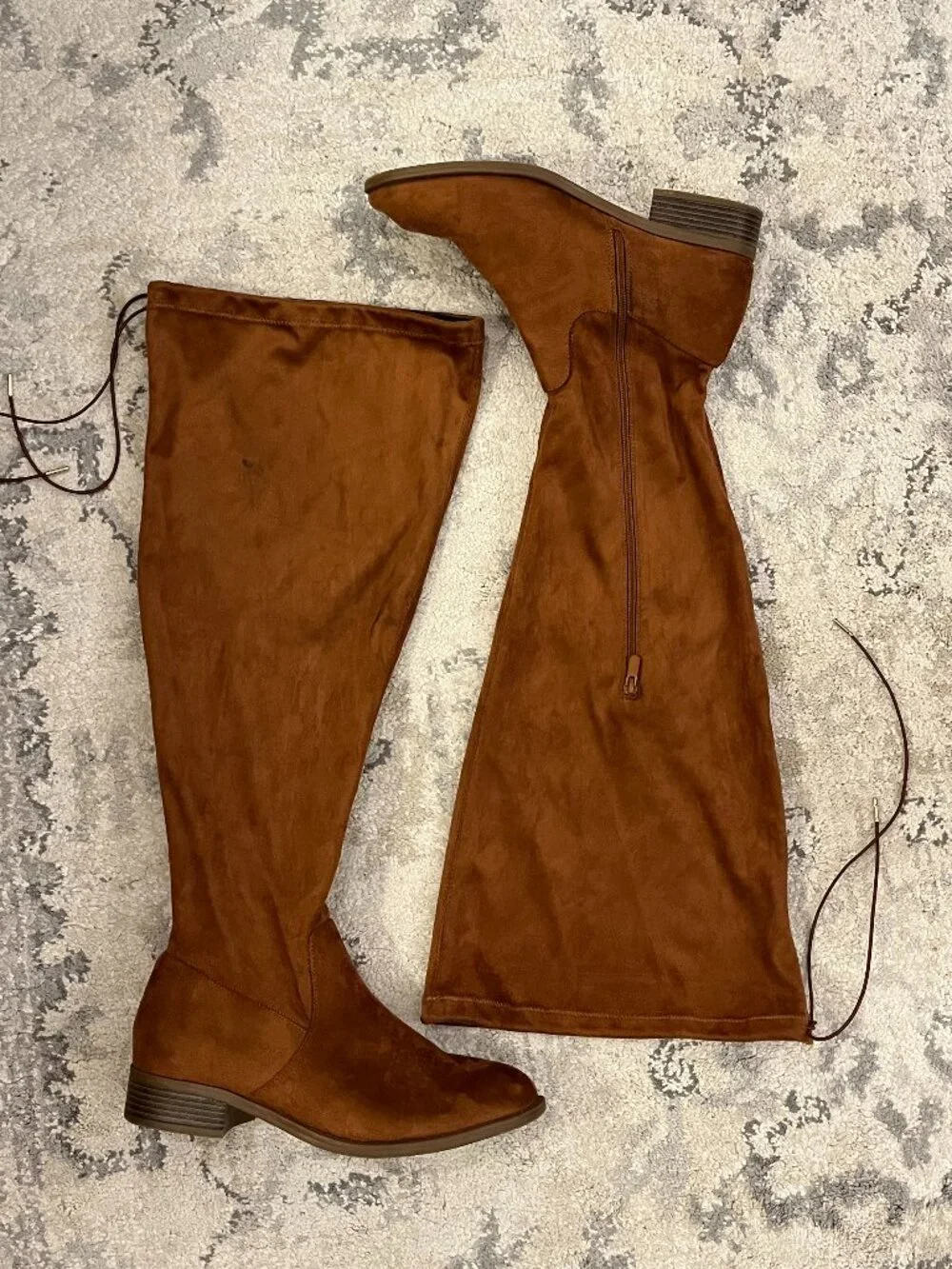 Torrid Cognac Brown Faux Suede Over The Knee Wide Calf Boots ~ Women's 11.5 WW